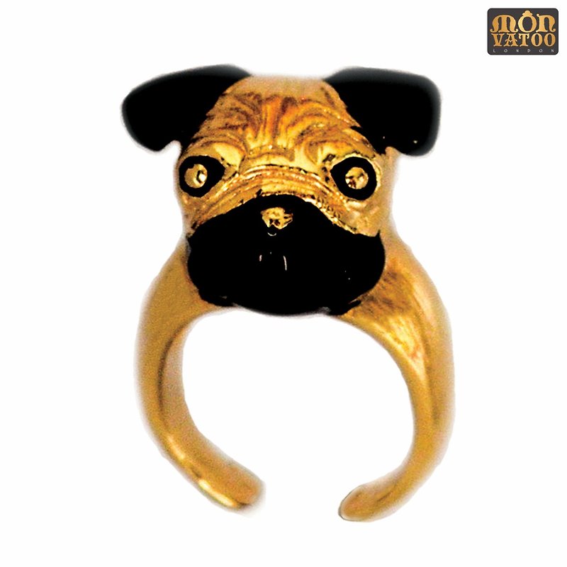 Lord Pug Ring - 戒指 - 其他材質 金色