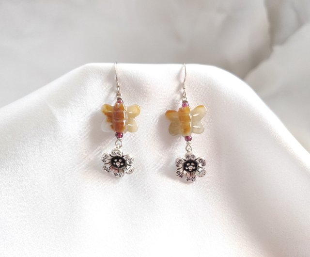 Earrings Honey Yellow Silver 