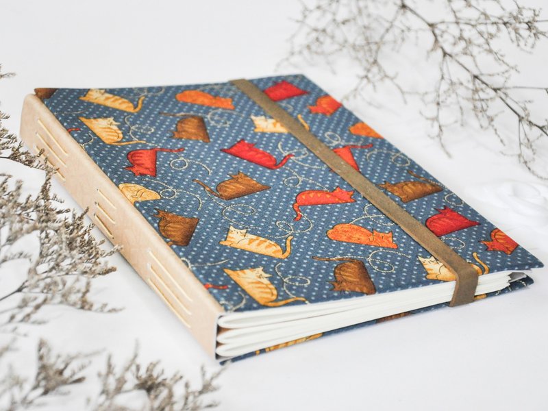 Handmade note book - Notebooks & Journals - Cotton & Hemp Blue