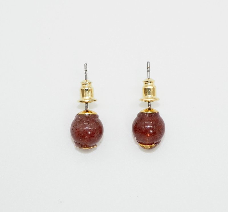 CLASSIC- Strawberry crystal. Stone meaning - love - Earrings & Clip-ons - Gemstone 