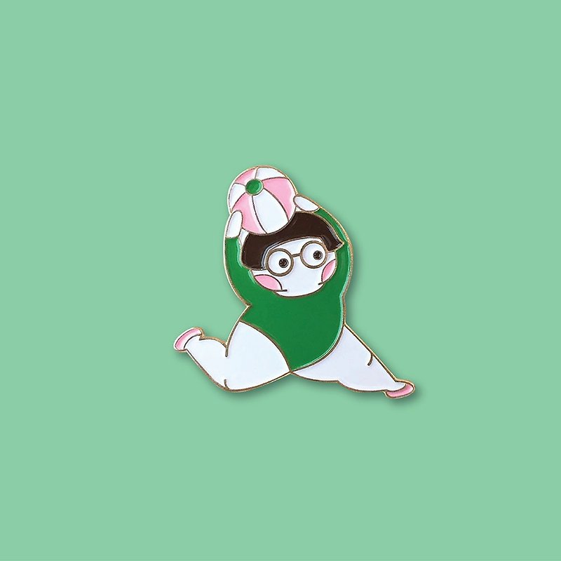 Hao Bao Bao Workout Pin (Green) - Brooches - Other Metals Green