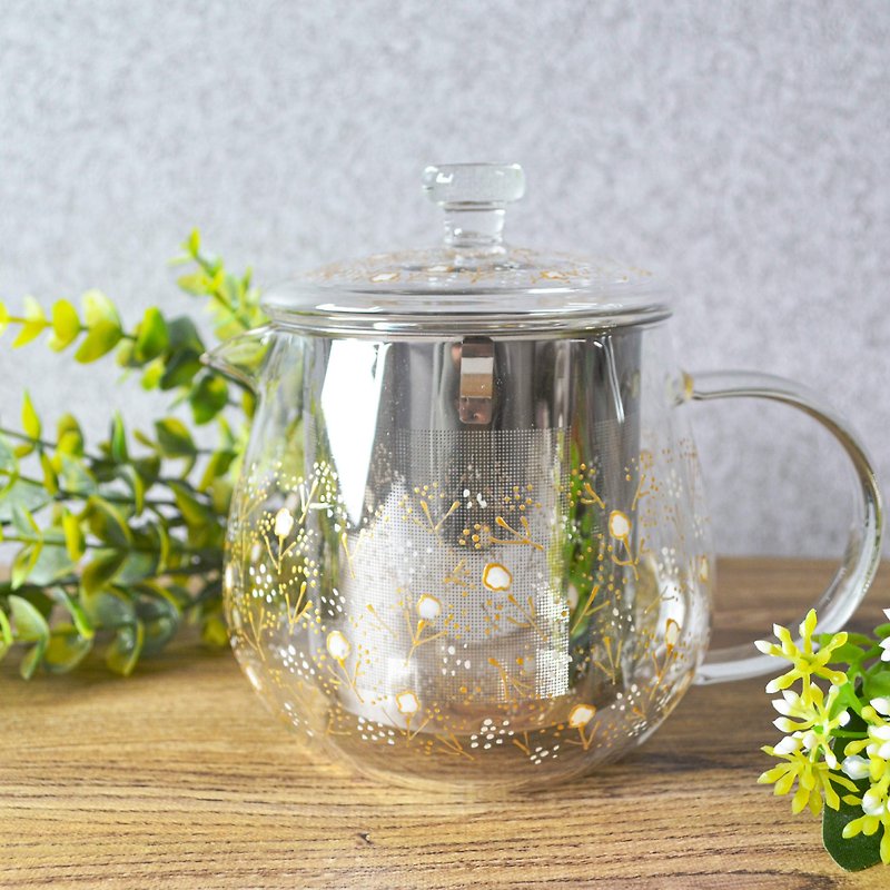 Glass Teapot 650ml 霞草 - 急須・ティーカップ - ガラス 透明
