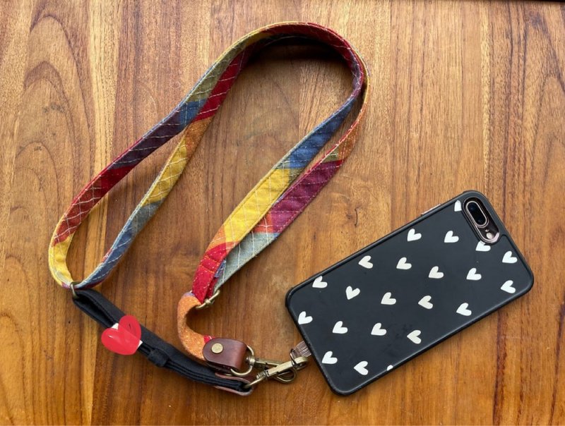 携帯ストラップ - ストラップ・チェーン - コットン・麻 レッド