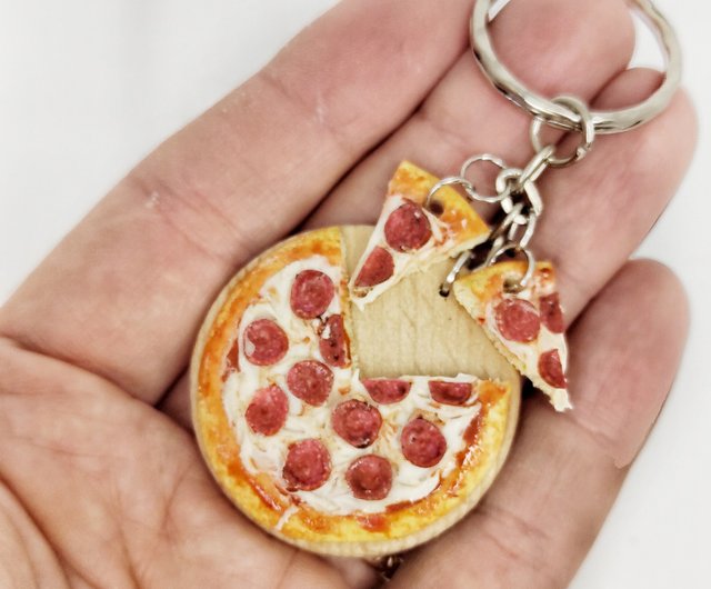 Rolling Pin and Pizza Keychain Polymer Clay Handmade -  Israel