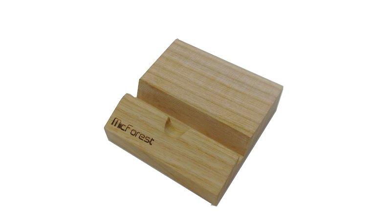 微森林 ‧ 原木手機座 iPhone系列適用 / 名片夾〈栓木〉 - 手機/平板支架 - 木頭 咖啡色