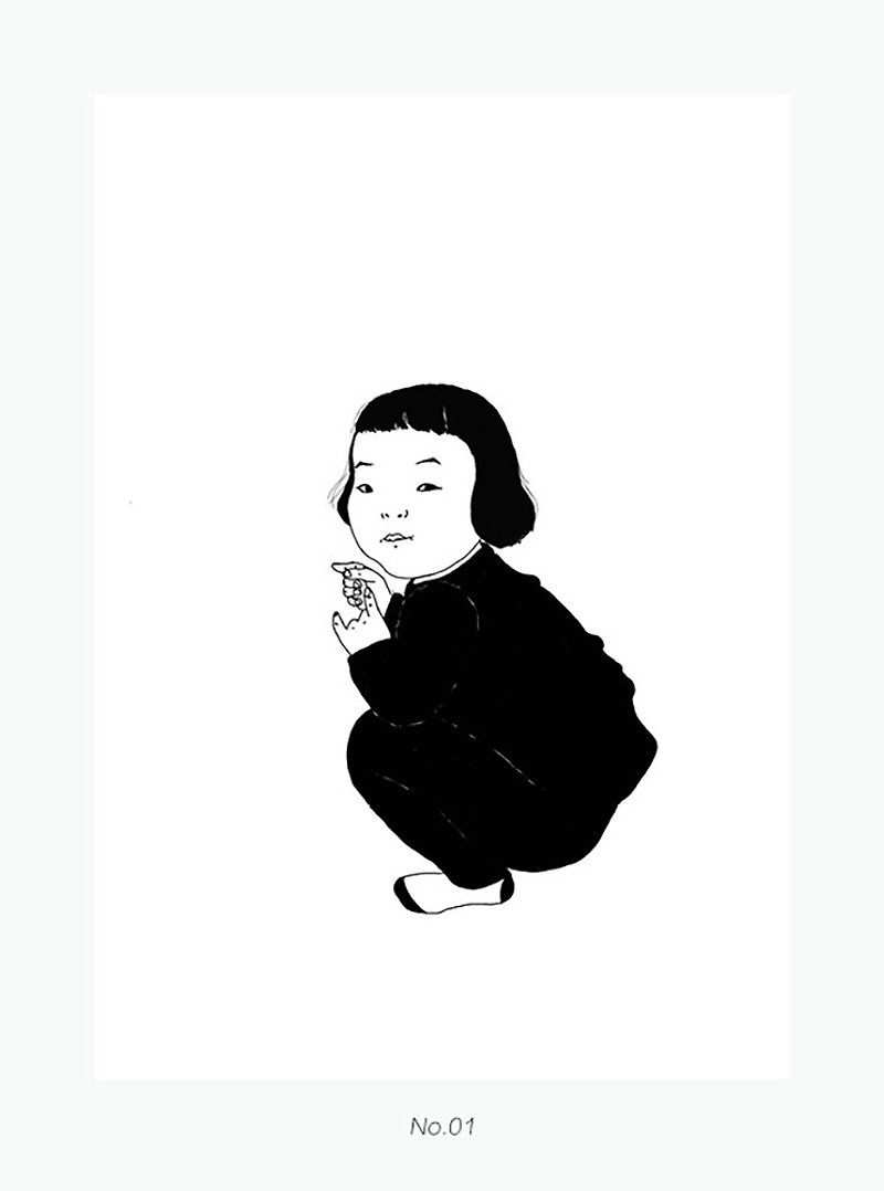 理想の子シリーズ複製画No.1リソグラフ| SAKOSTUDIO - ポスター・絵 - 紙 ホワイト
