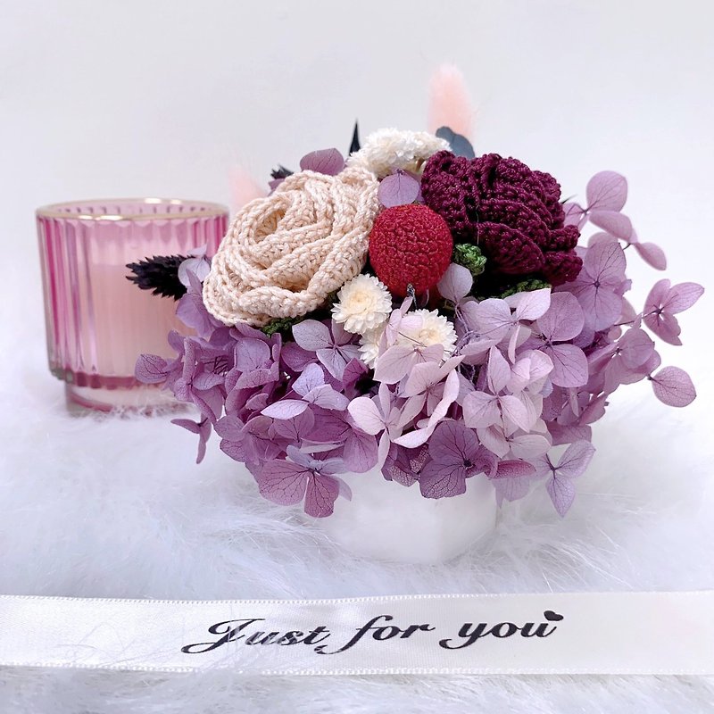 Woven flower rose fragrance pot eternal flower opening office small object birthday wedding small object - Items for Display - Plants & Flowers 