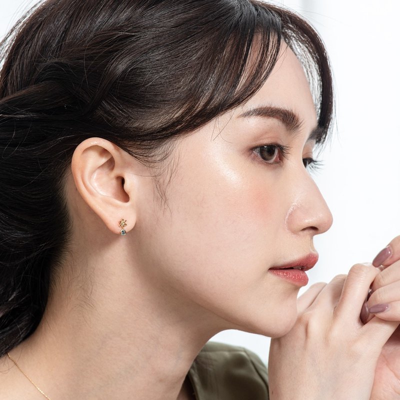 京華鑽石 10K黃 迪士尼公主系列 阿拉丁茉莉公主寶石耳環 - 耳環/耳夾/耳骨夾 - 寶石 