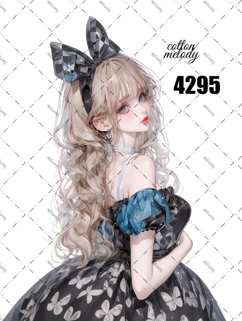 original sticker no.4295 人物ステッカー オリジナルステッカー オリジナル人物ステッカー 装飾ステッカー cotton melody - 貼紙 - 紙 