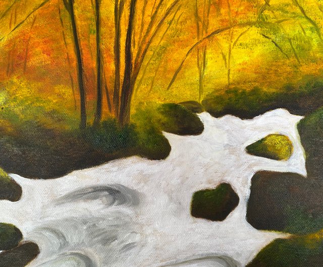 油絵 絵画 【海の紅葉】 油絵 絵画 【海の紅葉】