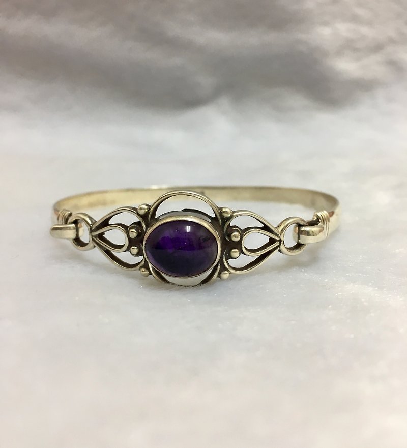 紫水晶 手環 尼泊爾 手工製 925純銀手環 - 手鍊/手鐲 - 寶石 