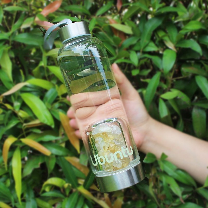 Ubuntu Crystal Gems Water Bottle | Water Reborn Light Green - Pitchers - Glass Green