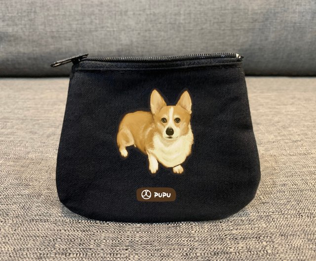 Corgi purse in Taiwan cotton Linen zip card bill environmental protection fly Planet