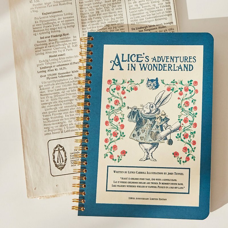 7321 Design Alice Gold Ring Notebook - Red Heart Rabbit, 73D73952 - Notebooks & Journals - Paper Blue