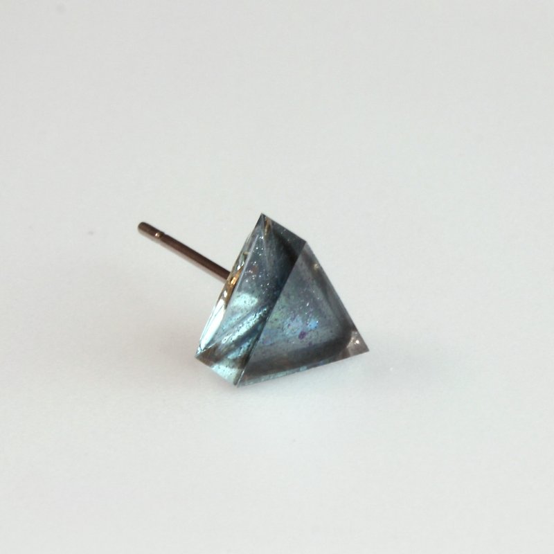 Triangle Earrings ▽ 530 / Game of Diamonds ▽ Single Stud - Earrings & Clip-ons - Plastic Blue