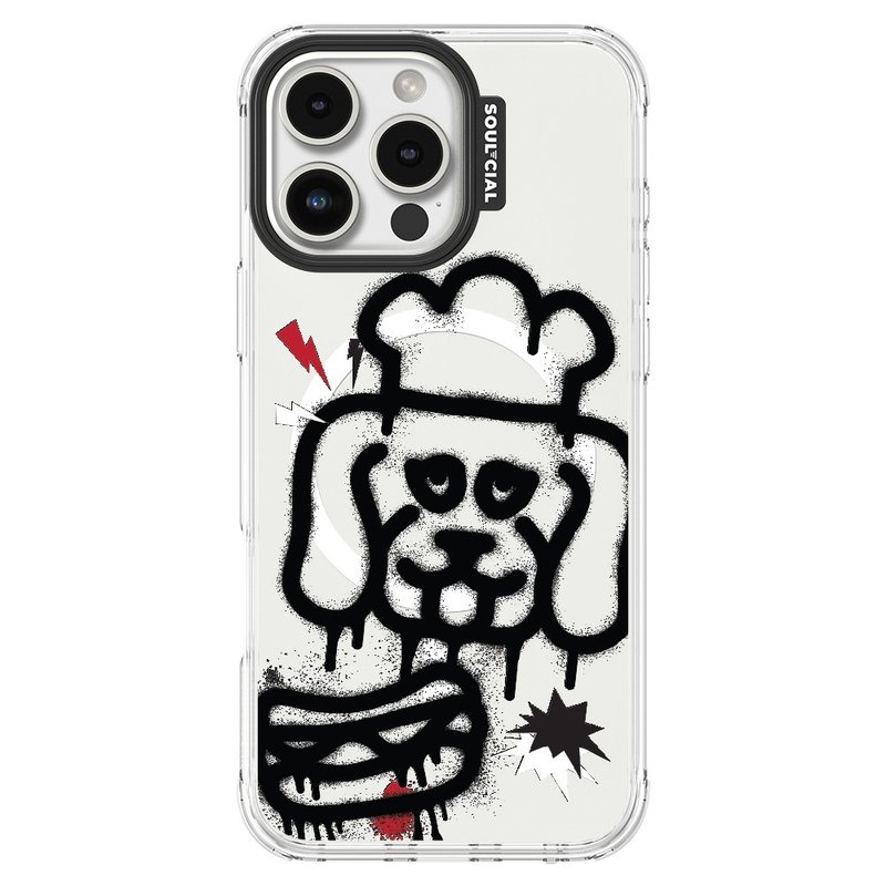 Thug Dog Majestic Sausage Graffiti iPhone 16 Case Magnetic Case - เคส/ซองมือถือ - วัสดุอื่นๆ 