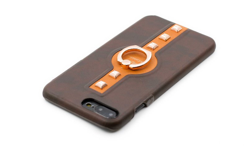 iPhone 7 / iPhone 7 plus single-cover mobile phone case with ring buckle series (orange) - เคส/ซองมือถือ - หนังแท้ สีส้ม
