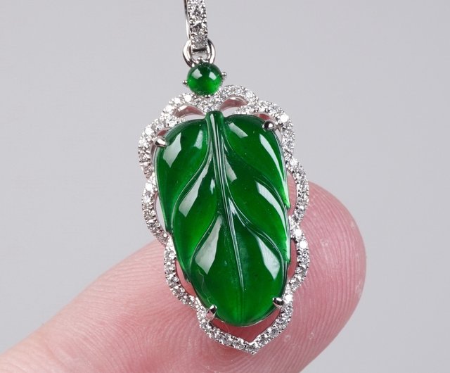 Bingzhong Laokeng インペリアルグリーンリーフ ネックレス 18K