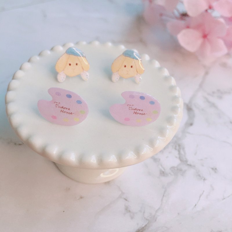 Eudora House 原創角色 朵兒小畫家 紀念版 手工飾品耳環、生日禮 - 耳環/耳夾/耳骨夾 - 樹脂 
