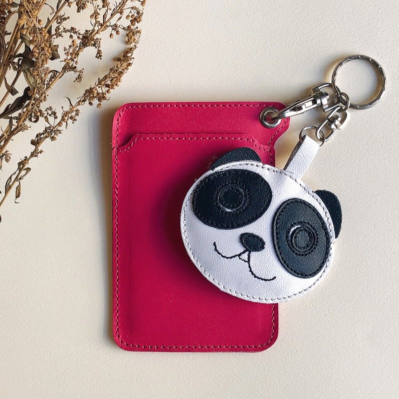 be*U | Panda Handmade Leather Card Holder (9 Colors)/Leather/Gift/Styling Easy Card Customization - ID & Badge Holders - Genuine Leather Black