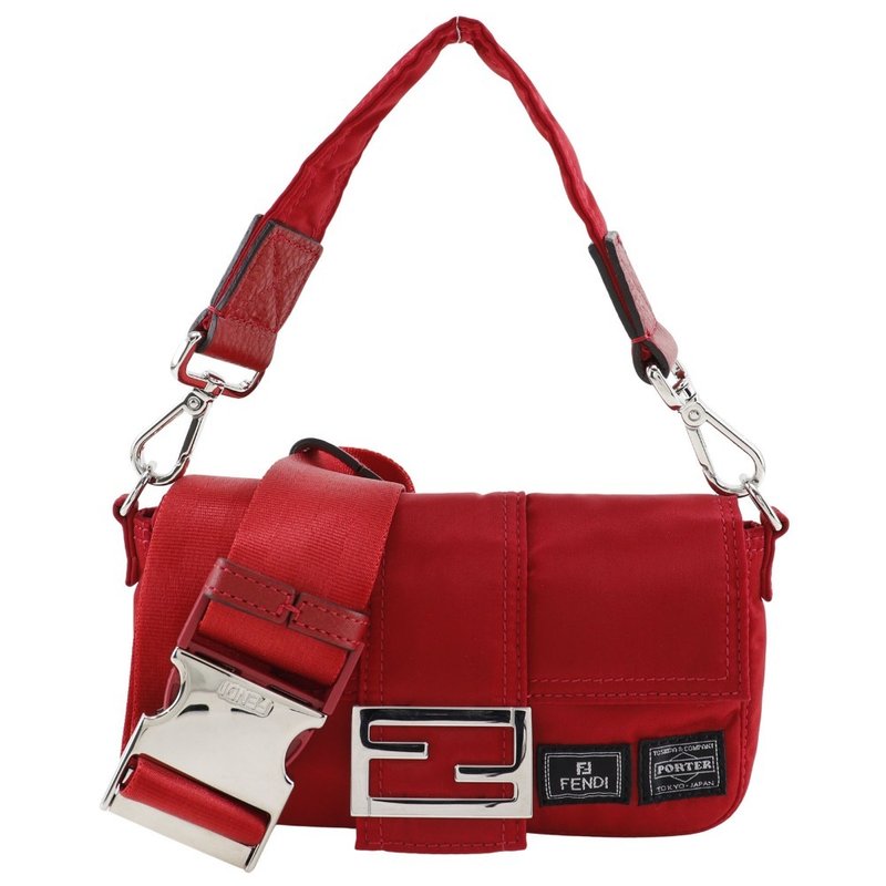 【日本直送】フェンディ FENDI マンマバケット ポーターコラボ ショルダーバッグ 2WAYショルダー 7AS138 ナイロン 赤 レディース【中古】 - 側背包/斜背包 - 尼龍 紅色