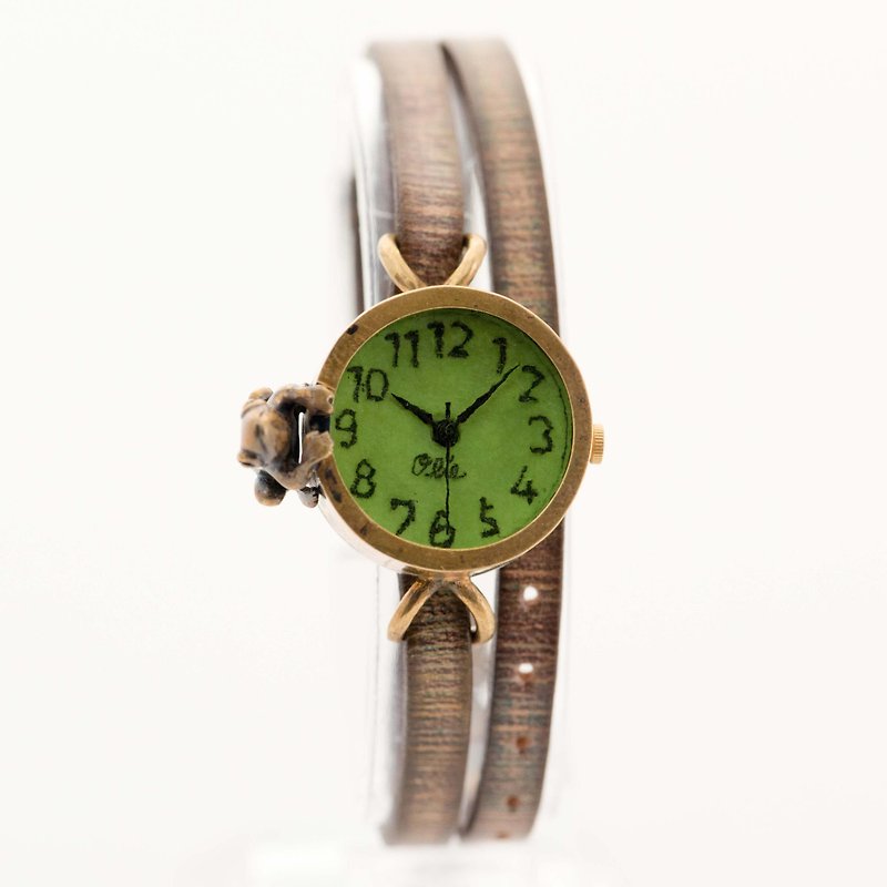 中を覗きたい蛙腕時計SSライム - 腕時計 - 金属 グリーン