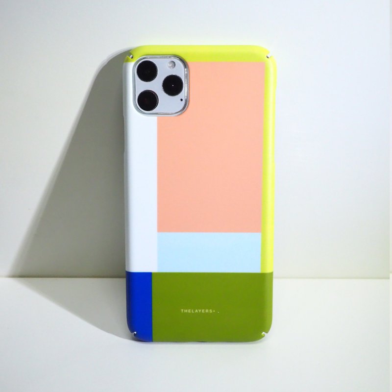 免費刻字 | 幾何簡約撞色方塊個性青綠色 Phone case客製手機殼 - 手機殼/手機套 - 塑膠 綠色