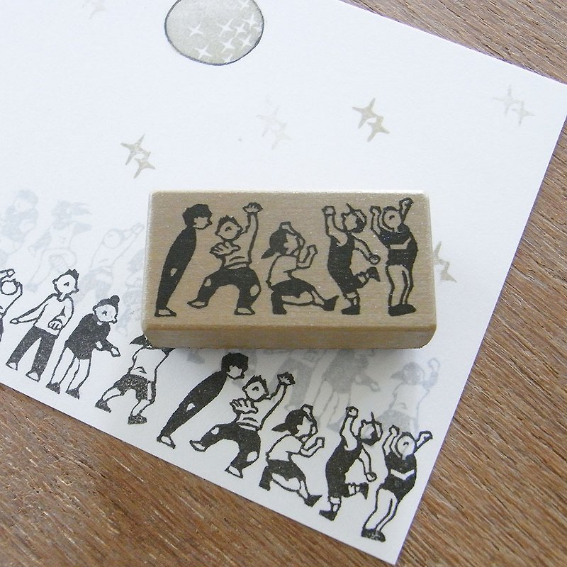 Handmade rubber stamp  Dance team 3 - ตราปั๊ม/สแตมป์/หมึก - ยาง สีกากี