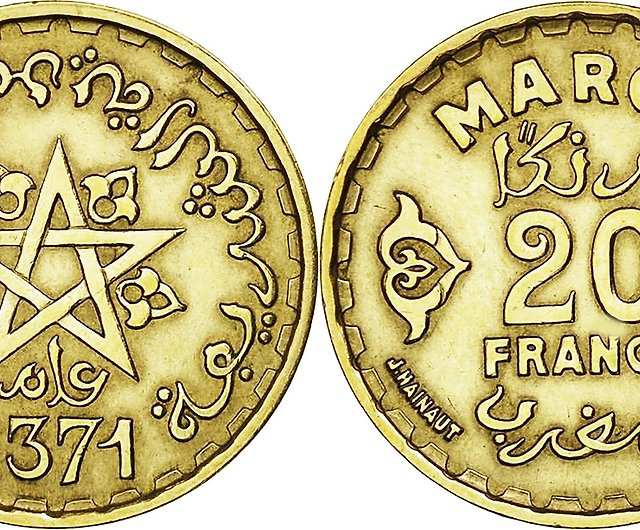 モロッコ コイン リング 20 フラン 1952 コイン リング メンズ コイン