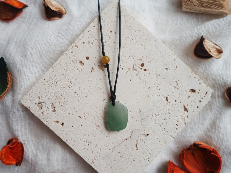 Sunrise Jadeite Necklace・Myanmar Jade・Agate/Carnelian・Natural Stone - สร้อยคอ - หยก 