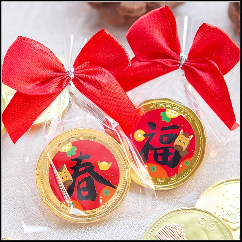 馬年春來福到單包裝金幣巧克力 2款可挑 新年禮物 企業贈禮 - 巧克力 - 新鮮食材 紅色