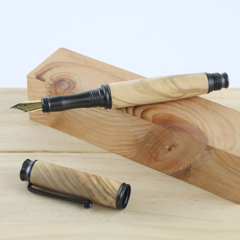 Custom-screw cap pen/olive wood - Fountain Pens - Wood Khaki