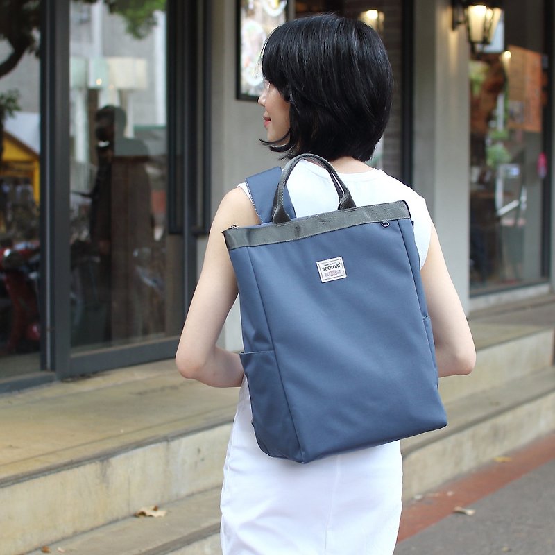 Prudence Portable Backpack(14'' Laptop OK)-Blue grey_100448 - Backpacks - Waterproof Material Blue