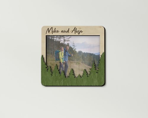 Mr.Carpenter Store Personalized forest wall decor Custom text 20x25 cm photo frame Wall mounted