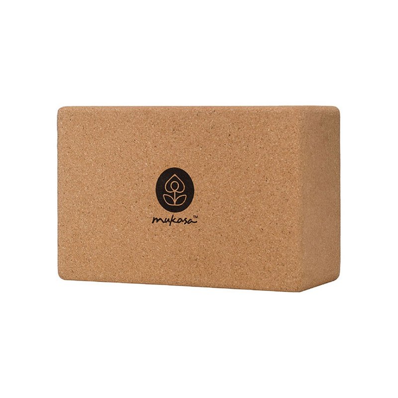 【Mukasa】Cork Yoga Block (L) - LOGO Type - MUK-21406 - Fitness Accessories - Cork & Pine Wood Brown