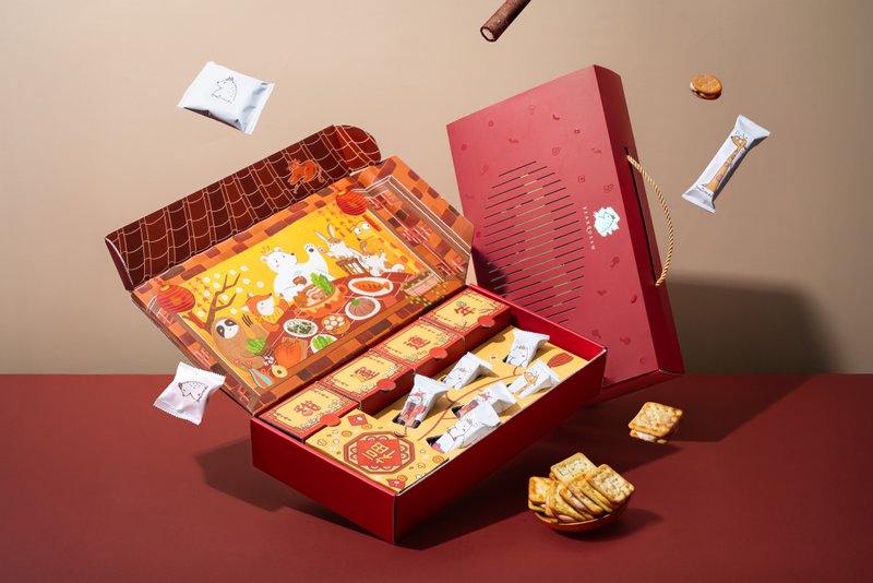 2026 新年禮盒 熊馬奔金 - 零食/點心 - 紙 