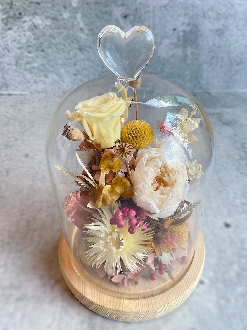 Glass bell jar without withered flower gift|dry flower|without flower|valentine's day|gift|customized - Dried Flowers & Bouquets - Plants & Flowers Multicolor