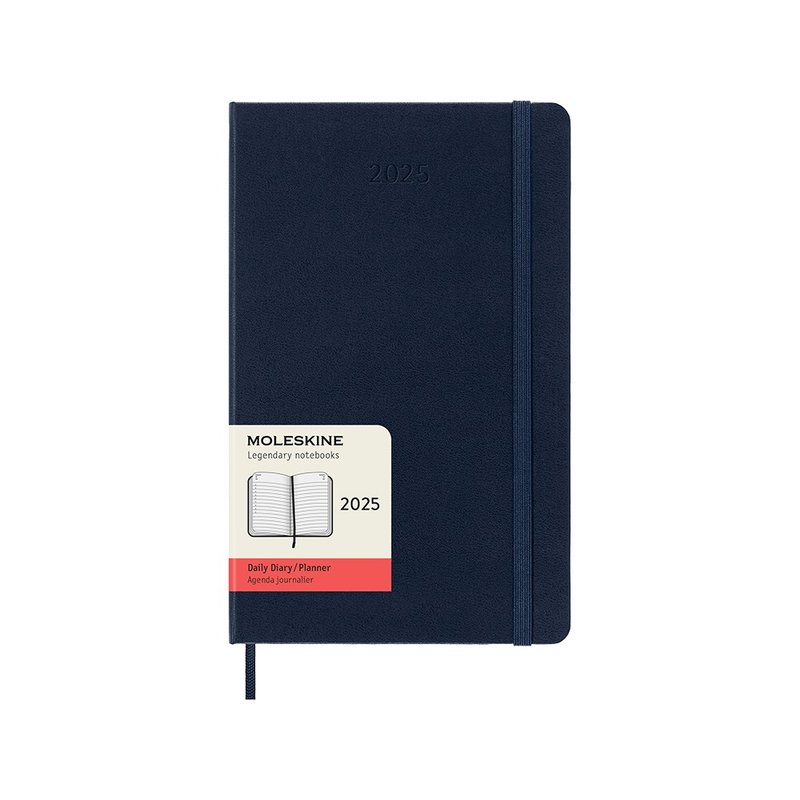 MOLESKINE 2025 Diary 12M Hard Shell - L-shaped sapphire blue hot stamping service - Notebooks & Journals - Paper Blue