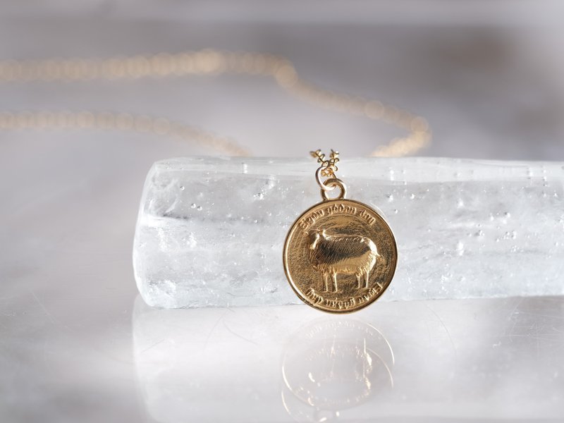 Eigðu góðan dag! sheep coin necklace silver925 k18gp gold - Necklaces - Other Metals Gold