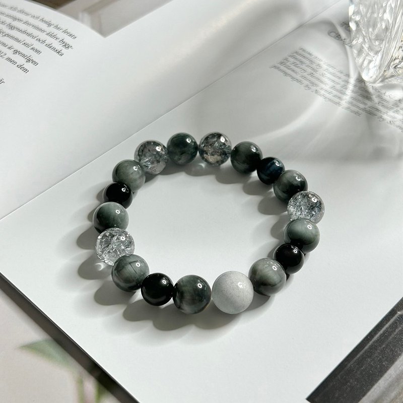 客製-S033寵物骨灰手鍊紀念飾品  +一顆毛髮珠 - 手鍊/手環 - 玉石 灰色