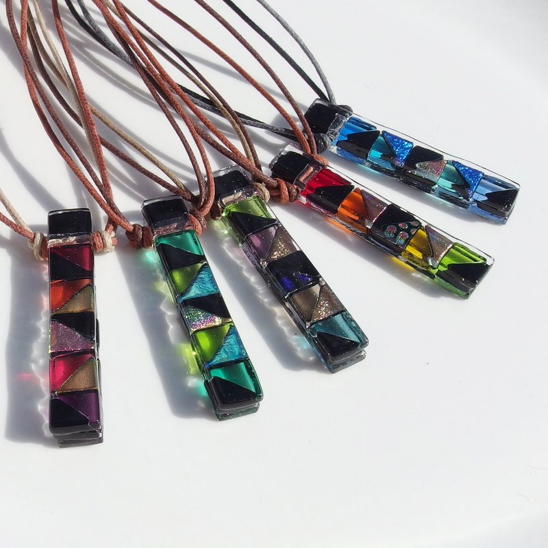 【種類選べます】和風ガラス(はいから【カクテル】)ネックレス【受注制作】 - 項鍊 - 玻璃 多色