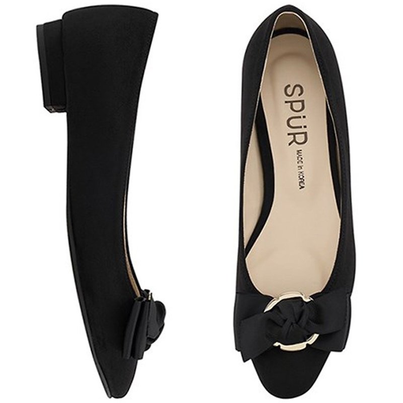 PRE-ORDER - SPUR Classy ring ribbon MF7010 BLACK - รองเท้าลำลองผู้หญิง - หนังเทียม 