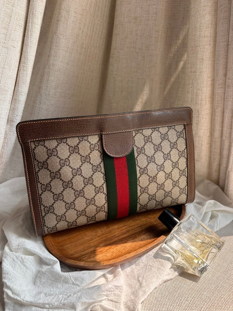 中古包Vintage Gucci經典復古手拿包(可免費改造斜背包) - 手拿包 - 防水材質 