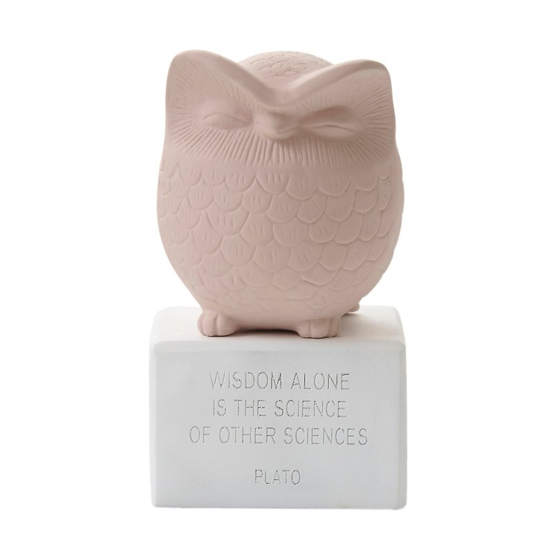 Ancient Greek cute owl ornament Owl M (medium-vintage red)-handmade ceramic statue - Items for Display - Pottery Pink