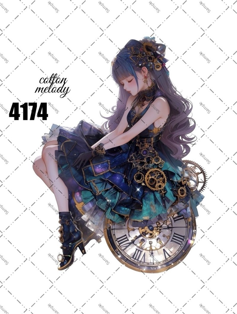original sticker no.4174 人物ステッカー オリジナルステッカー オリジナル人物ステッカー 装飾ステッカー cotton melody - 貼紙 - 紙 