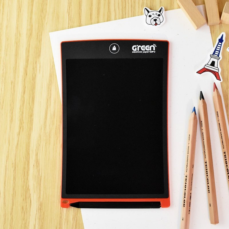 【送保護套】Green Board 8.5吋電紙板 手寫板 塗鴉板 (熱情紅) - 科技小物 - 塑膠 黑色