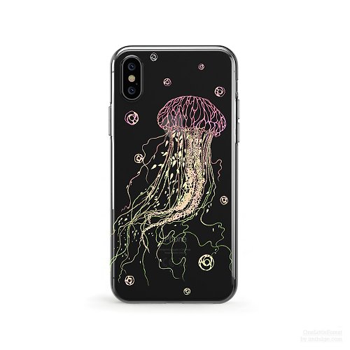 OneLittleForest 水母-防摔透明軟殼- iPhone 14, 14 mini, 至iPhone SE,Samsung