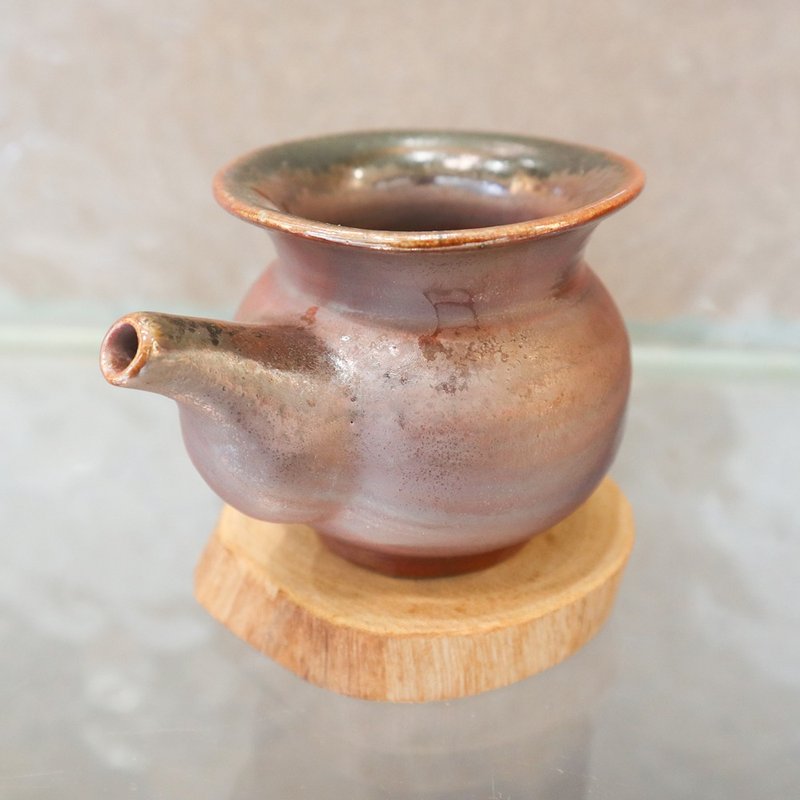 霞染露心 手工柴燒玫瑰金小茶海 柴燒茶海 公道杯 勻杯 100cc - 茶壺/茶杯/茶具 - 陶 粉紅色