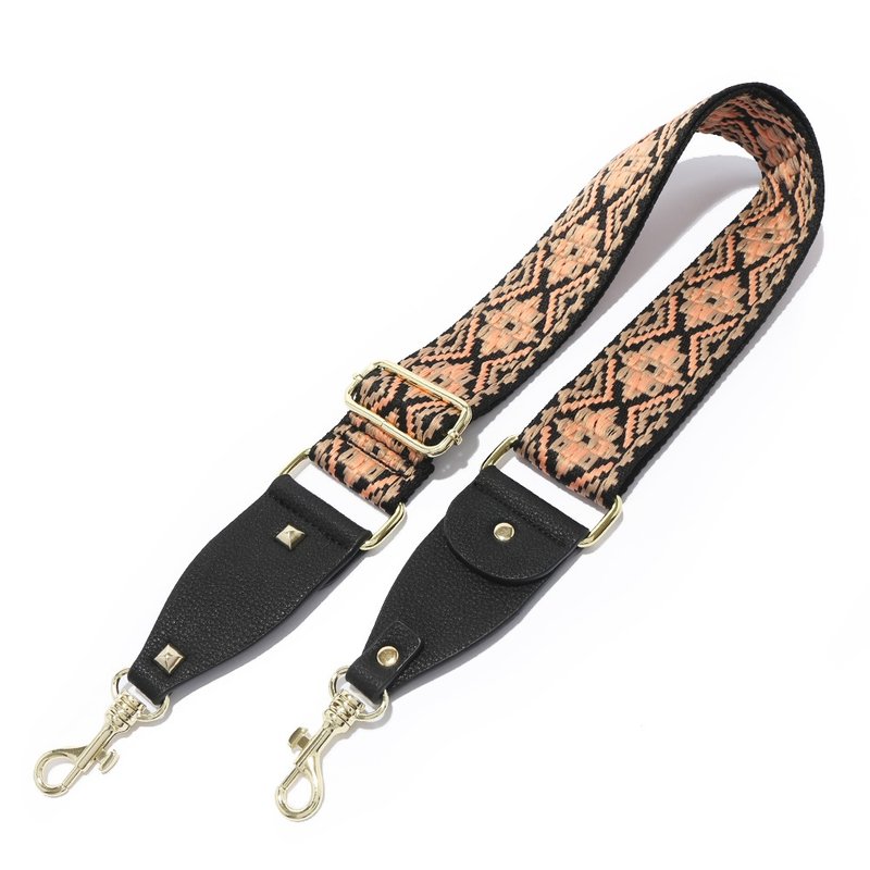 Adjustable totem embroidery strap black apricot plum - อื่นๆ - ไนลอน หลากหลายสี