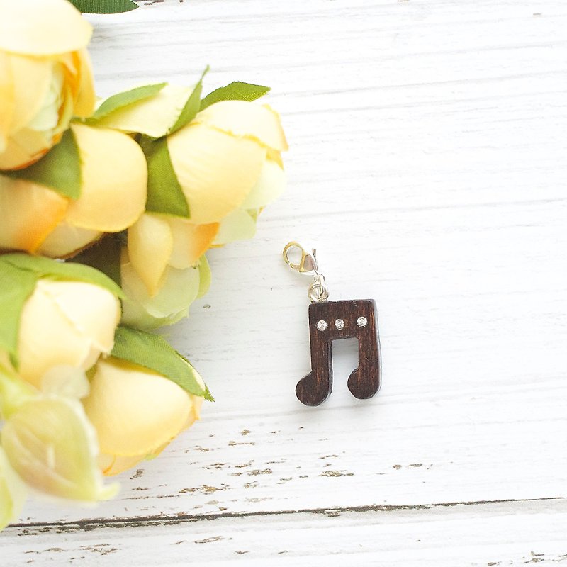 Music Note wooden charm - Charms - Wood Brown
